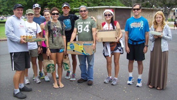 In December 2012, Kukini founder Kawika Carlson and training partner and Nike endurance athlete ran 26 Marathons in 26 Days at Ala Moana Beach Park in Honolulu to bring attention to the homeless problem in the park and throughout Hawaii. A website was established and donations accepted. Over 1,000 meals were served during the month and there was a gift giveaway to children and adults on Christmas Day. 