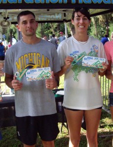 Overall Marathon Series winners Matt Libstorff and Katie O'Neil